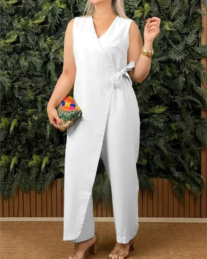 HELENA | Sleek Wrap Jumpsuit with Tie Waist