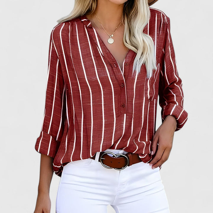 LYNETTE | Striped Blouse with Relaxed Elegance