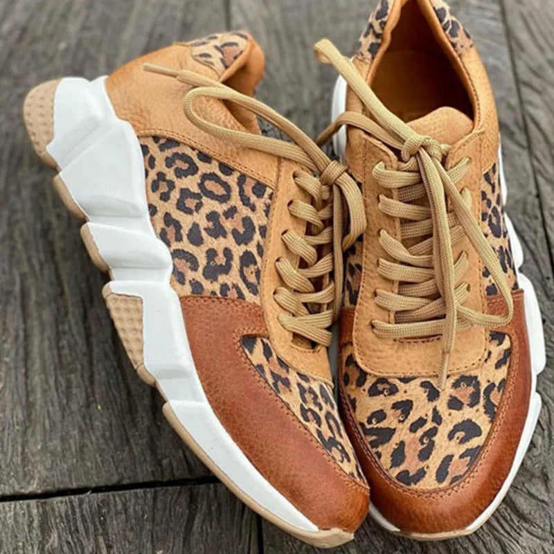 KAIYA | Comfortable Leopard Sneakers