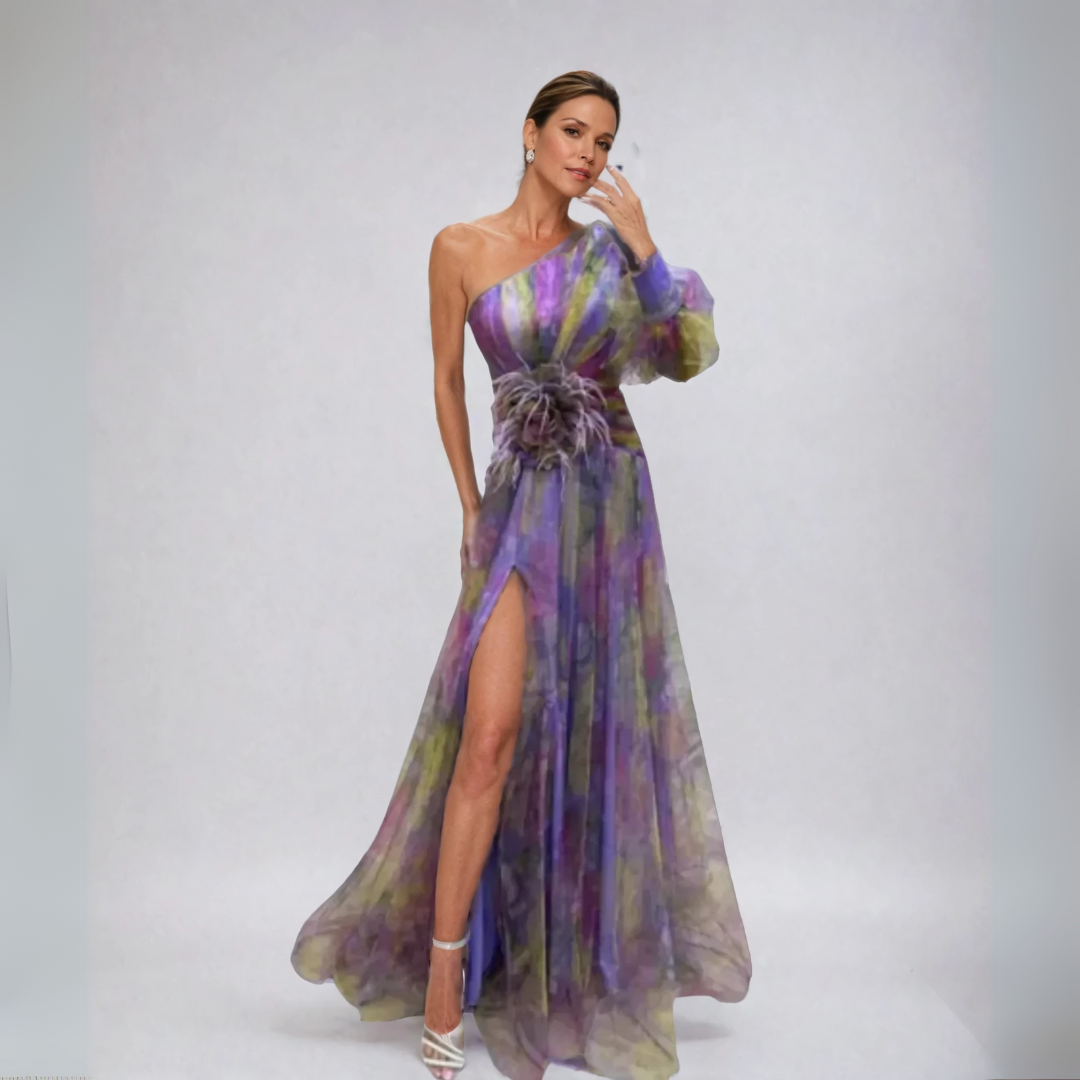 AUBRIELLE | One-Sleeve Dress with Elegant Fit