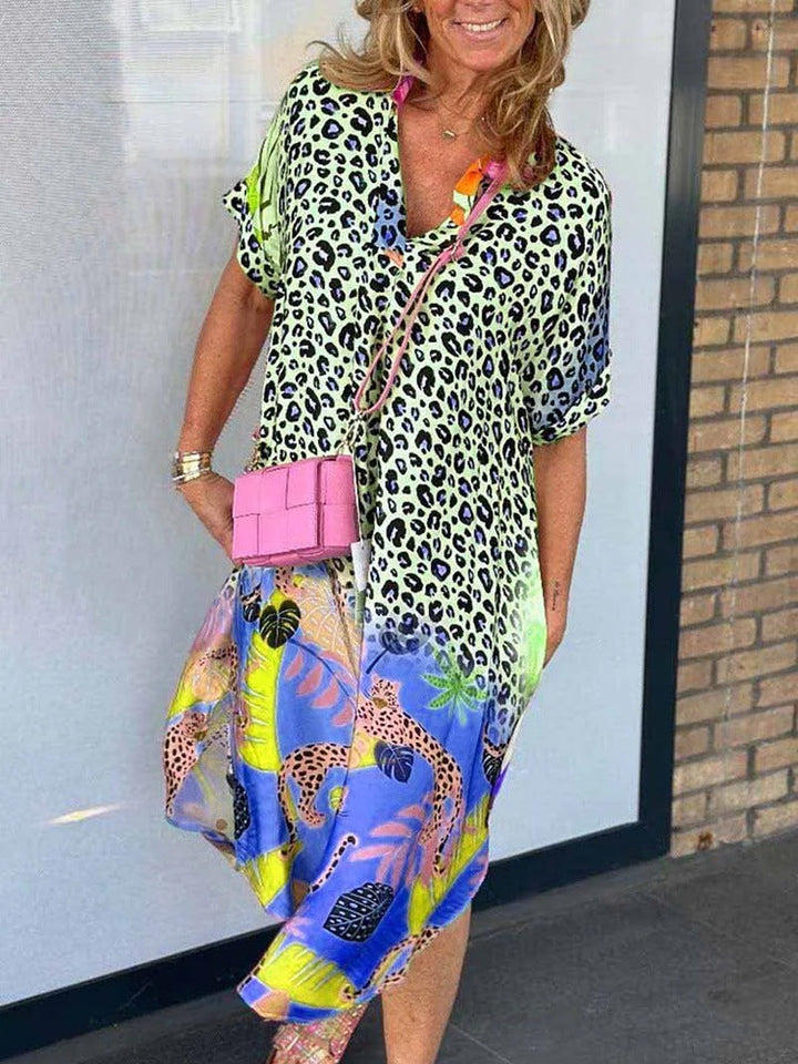 MINDA | Bold Print Midi Dress with Breezy Fit