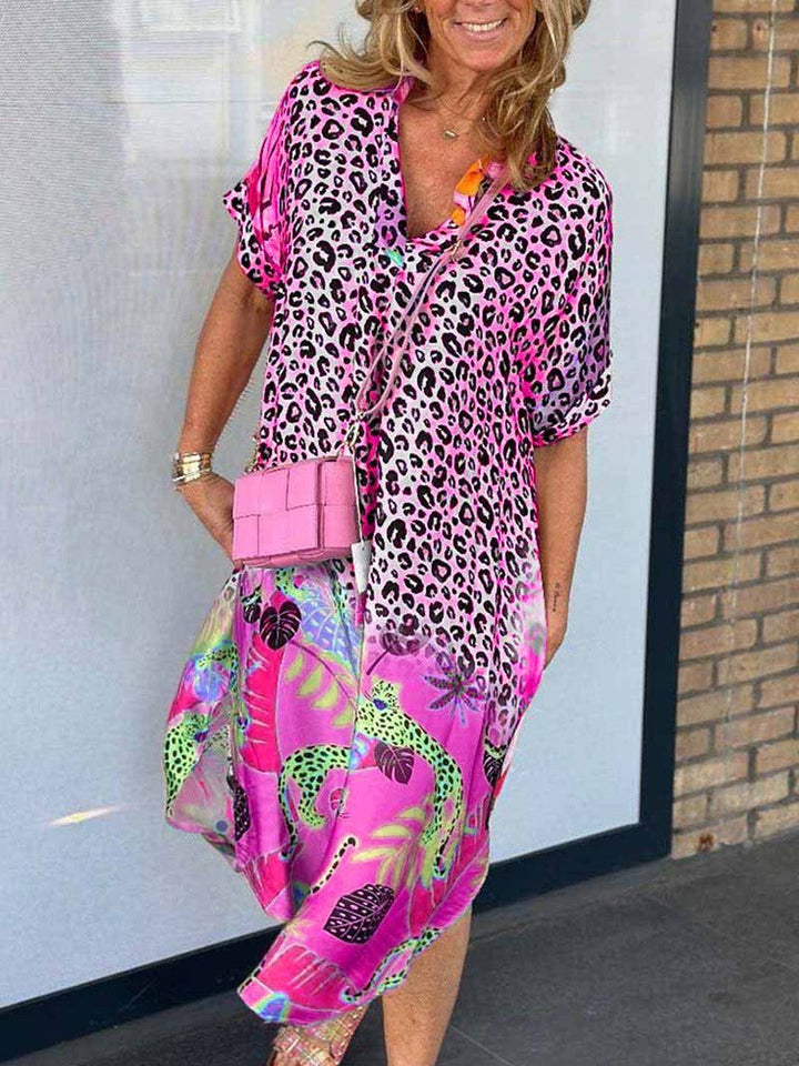 MINDA | Bold Print Midi Dress with Breezy Fit