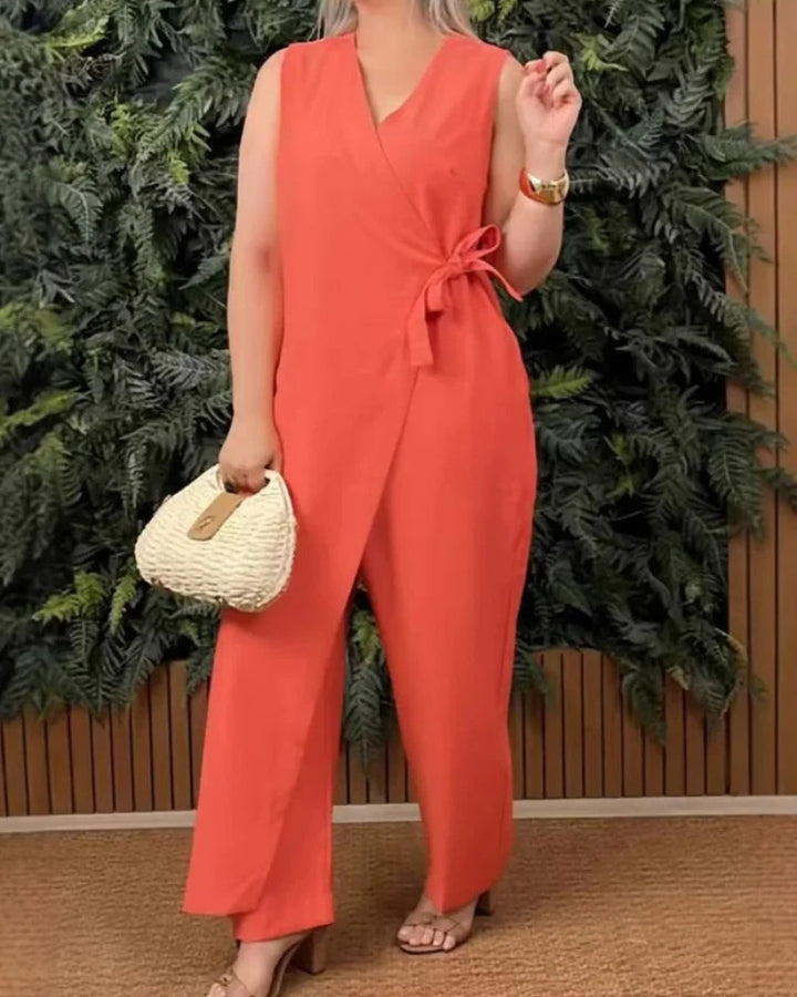 HELENA | Sleek Wrap Jumpsuit with Tie Waist