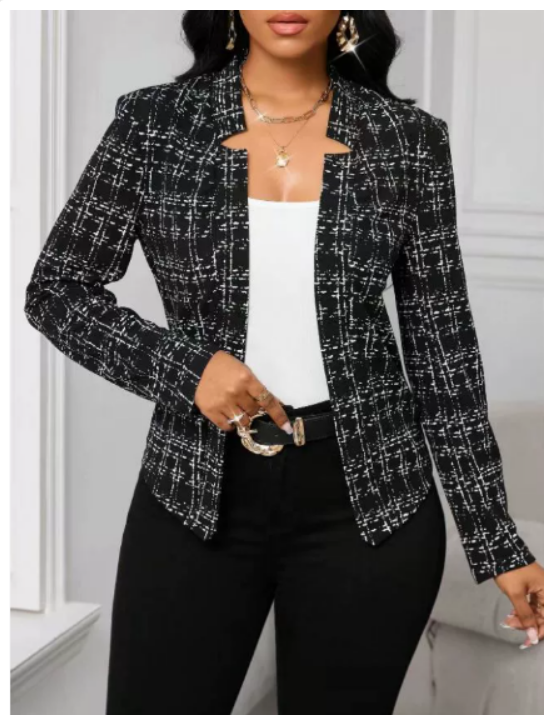 Ellie™ - Chic Plaid Blazer