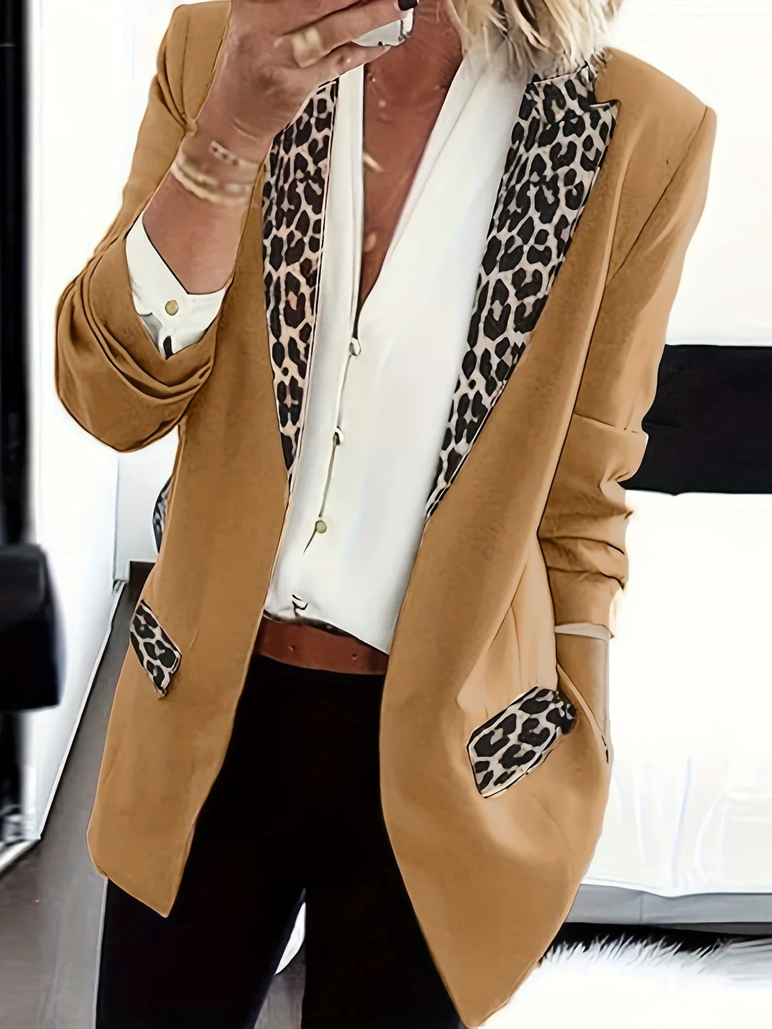 Peyton™ - Elegant Leopard Print Collar Coat
