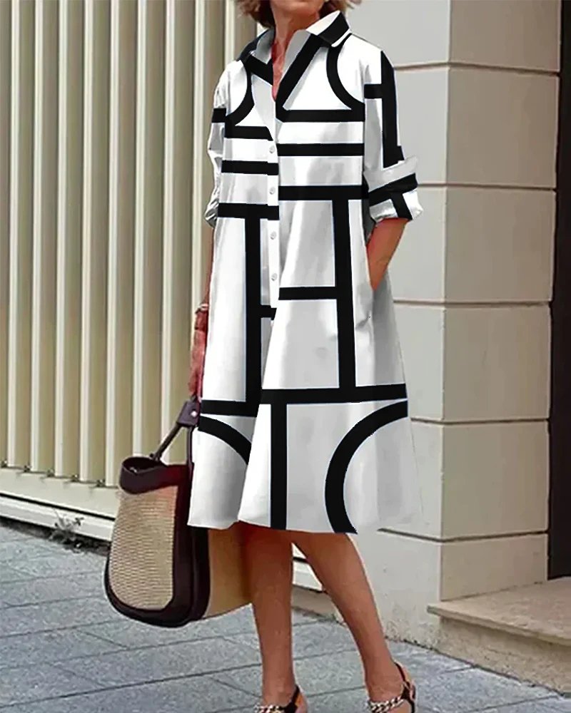 LYRIC | Bold Geometric Shirt Dress