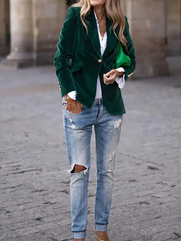 SERENYA | Elegant Velvet Blazer