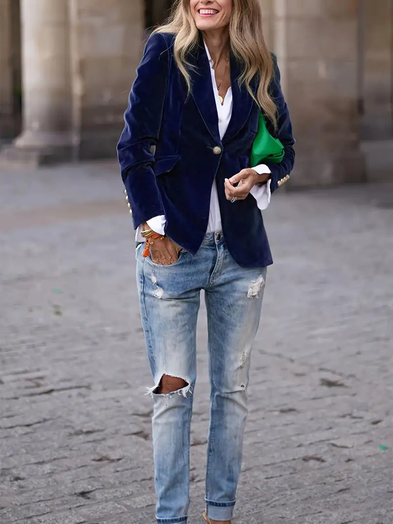 SERENYA | Elegant Velvet Blazer