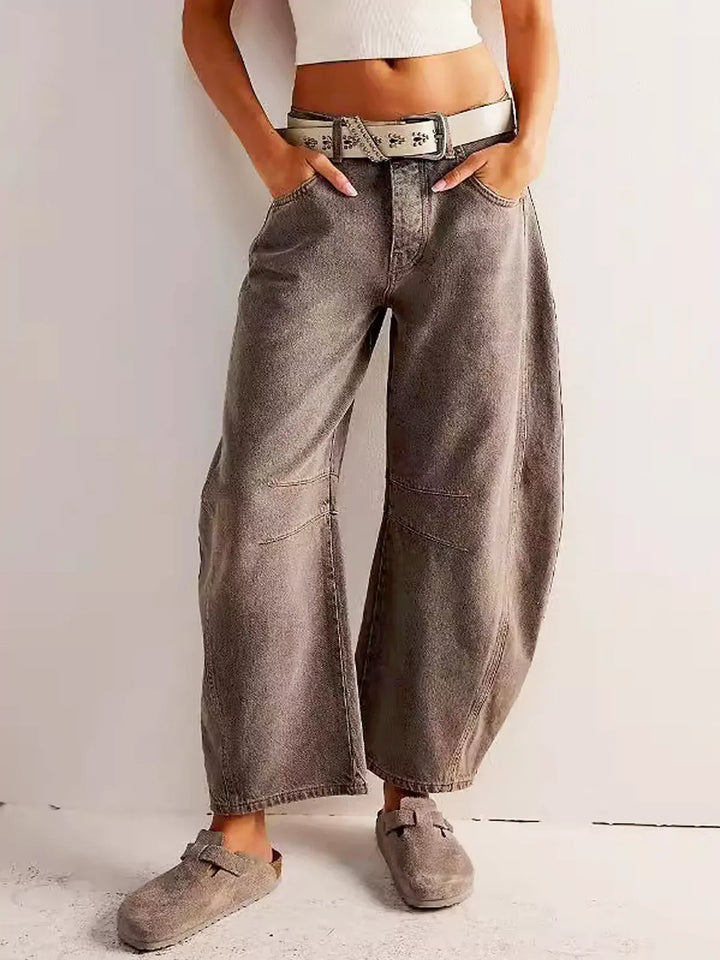 ARISTA | Bold Leopard Barrel Jeans