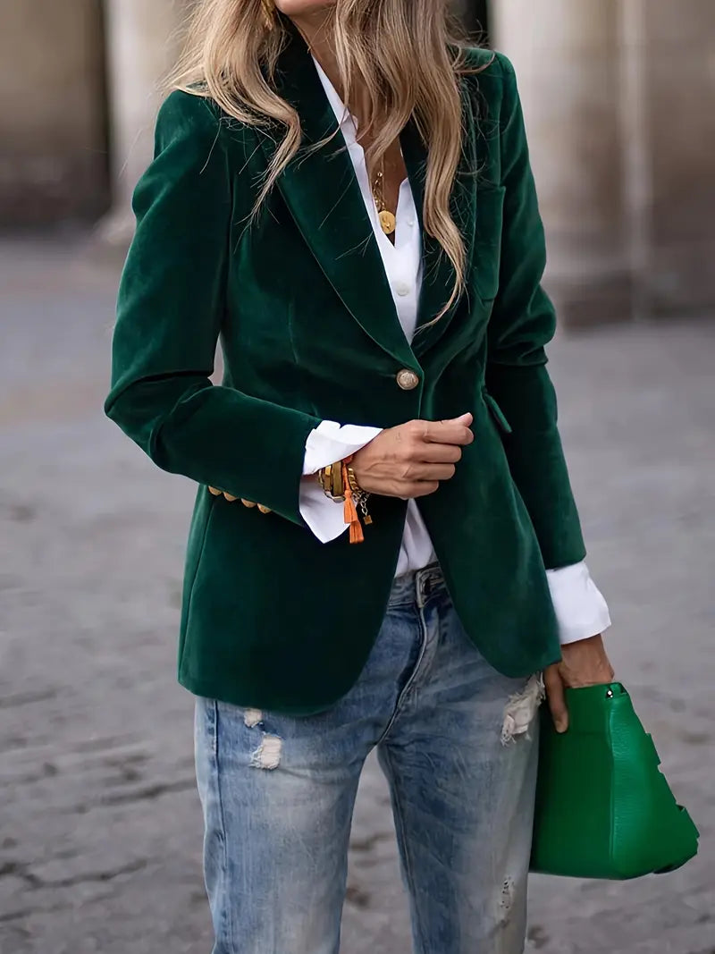 SERENYA | Elegant Velvet Blazer