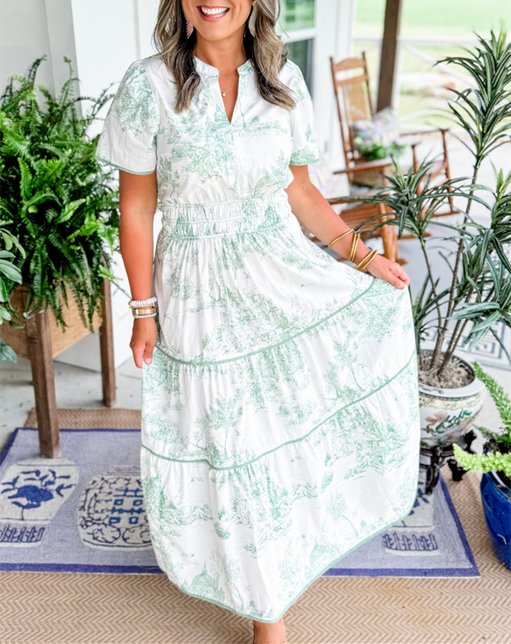 LYNDEN | Romantic Toile Maxi Dress