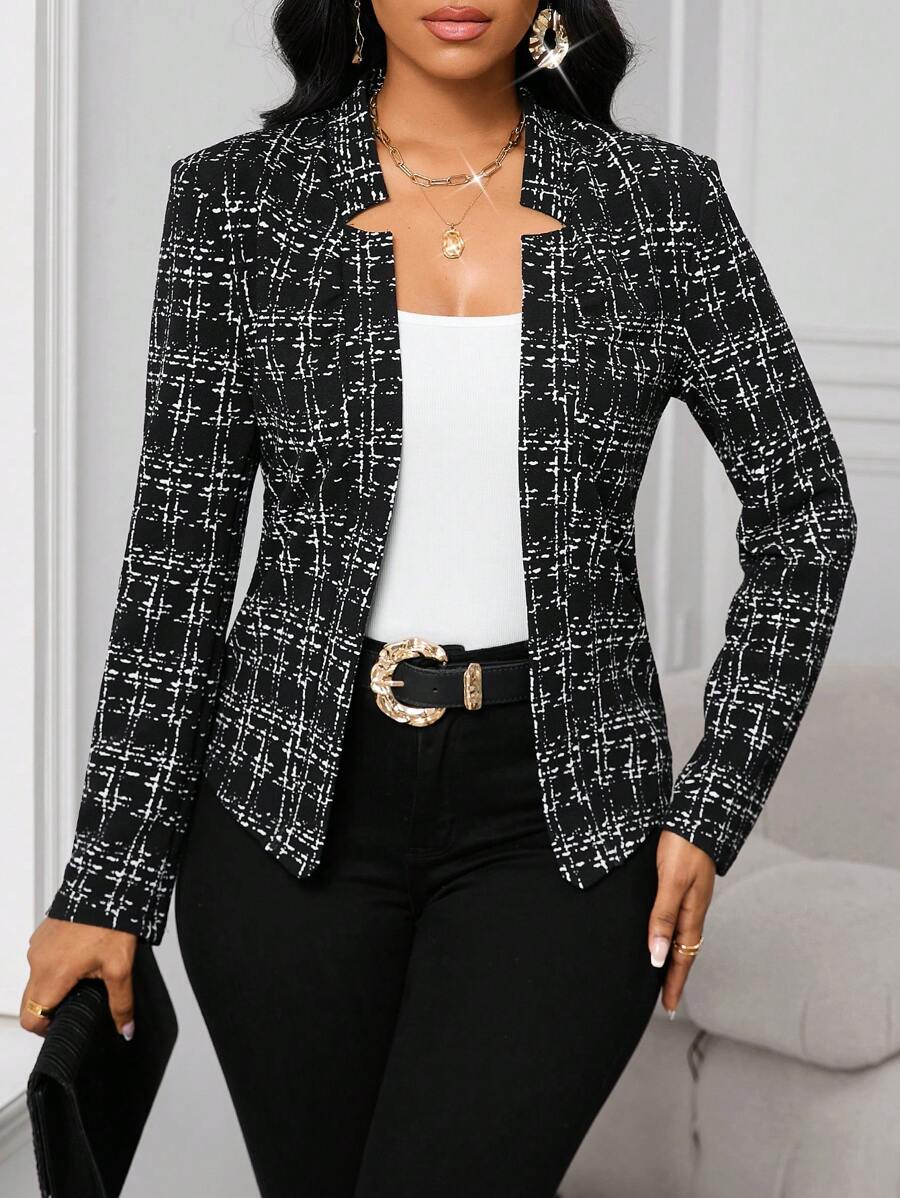 Ellie™ - Chic Plaid Blazer