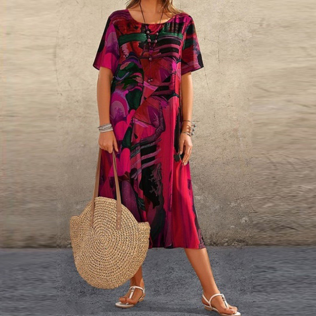 EVELINA | Chic Printed Dress with Effortless Elegance