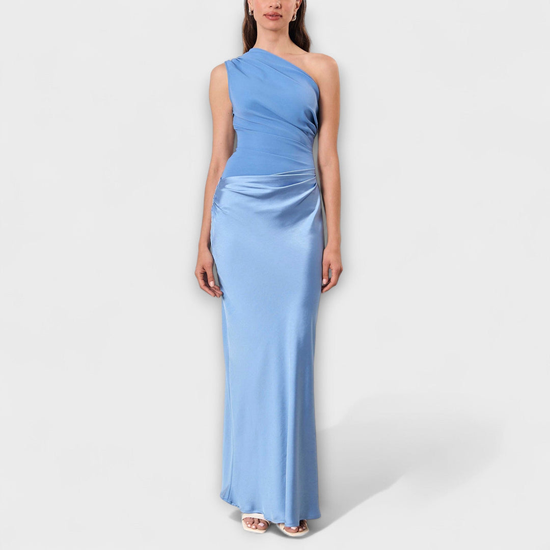 SERAPHINA | Elegant One-Shoulder Pleated Gown
