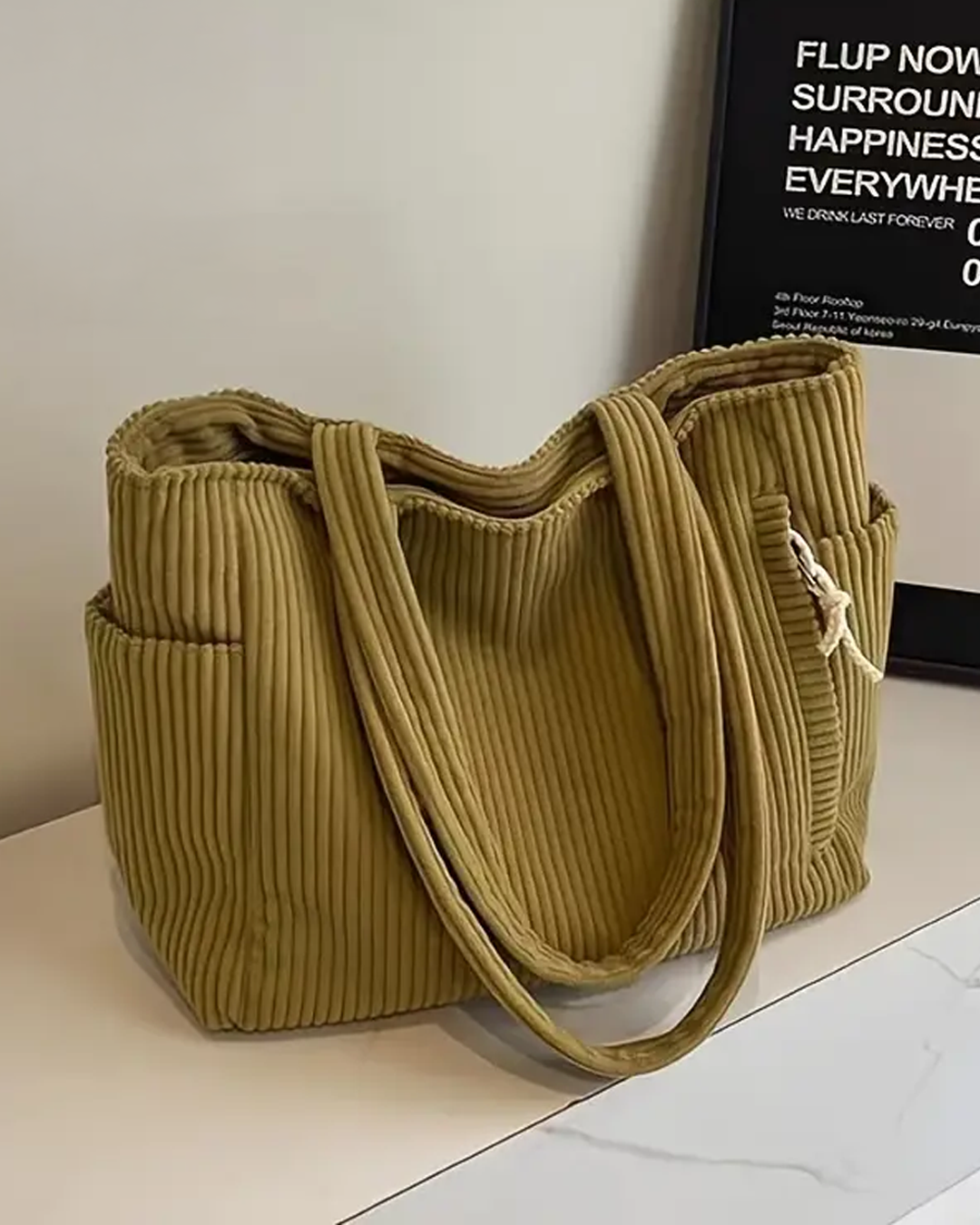TILDA | Stylish Ribbed Tote with Cord Detail