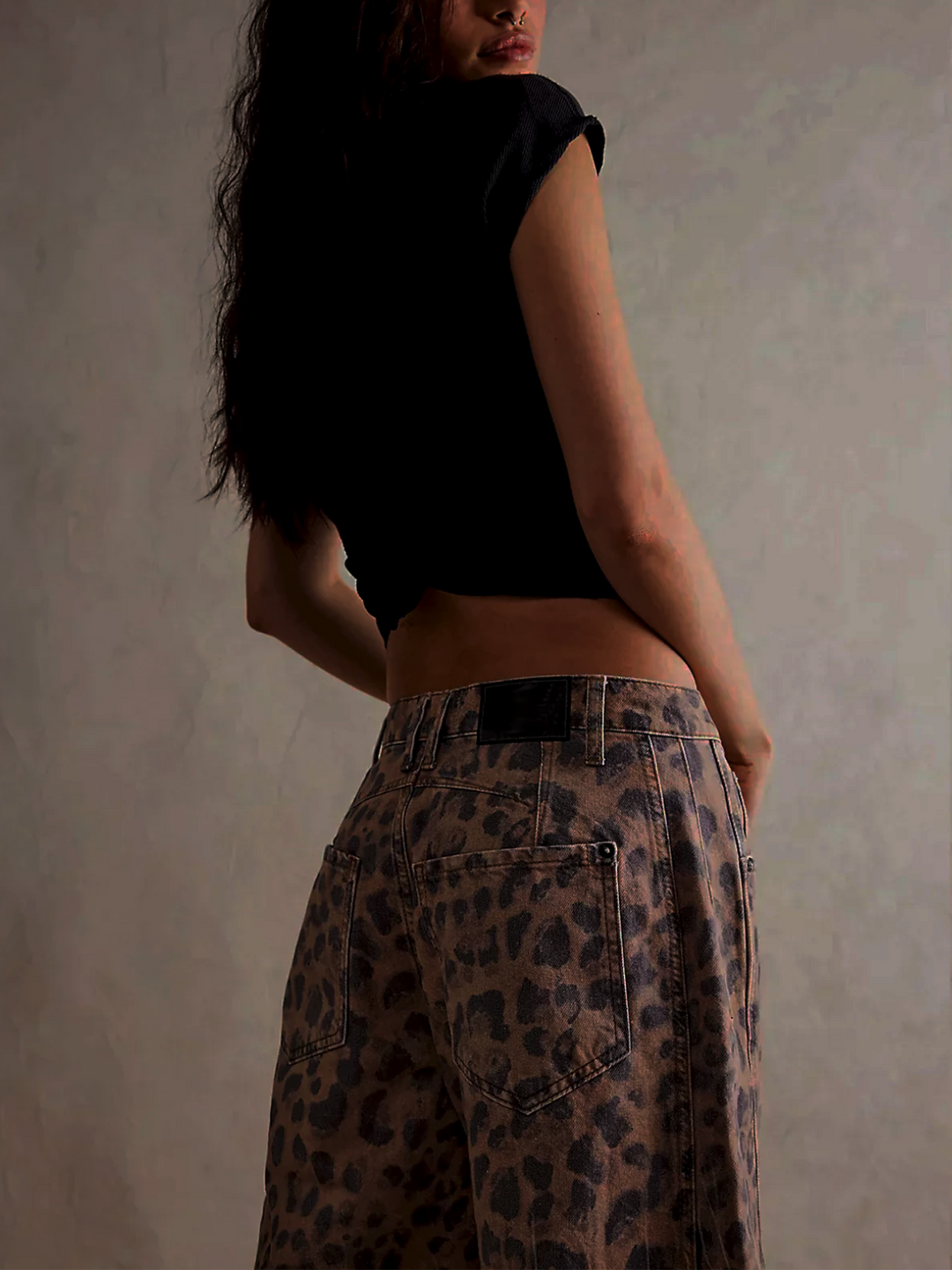 ARISTA | Bold Leopard Barrel Jeans