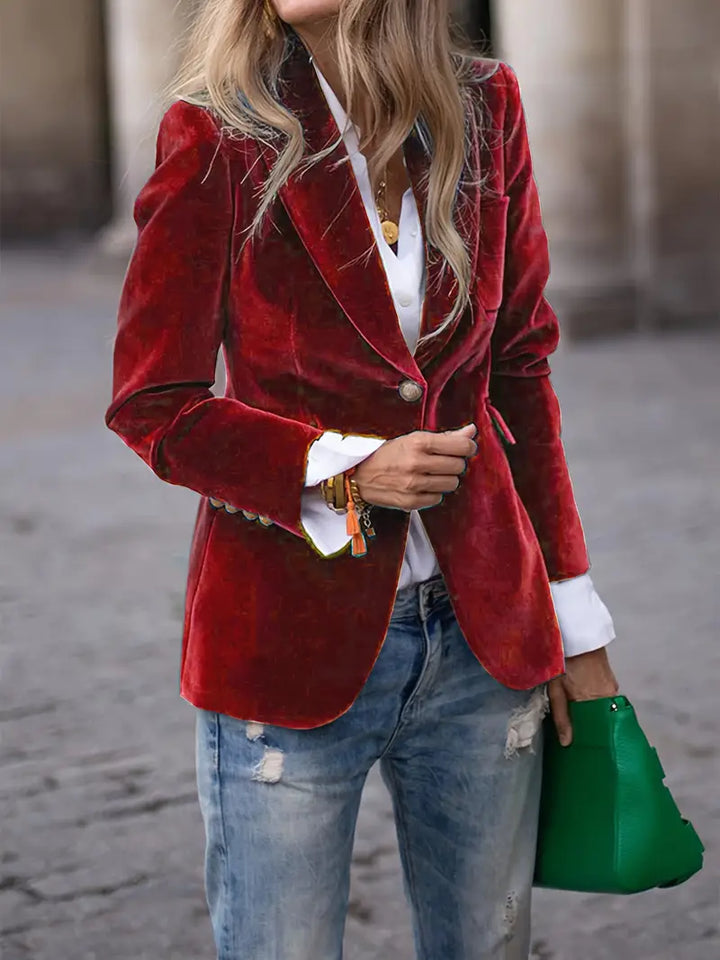 SERENYA | Elegant Velvet Blazer