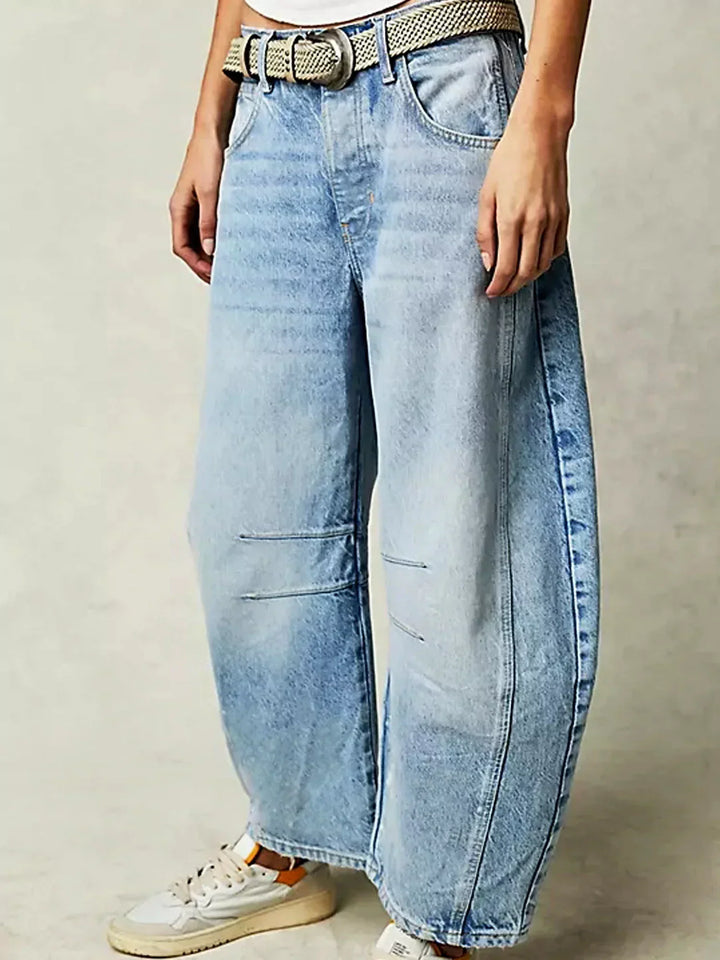 ARISTA | Bold Leopard Barrel Jeans