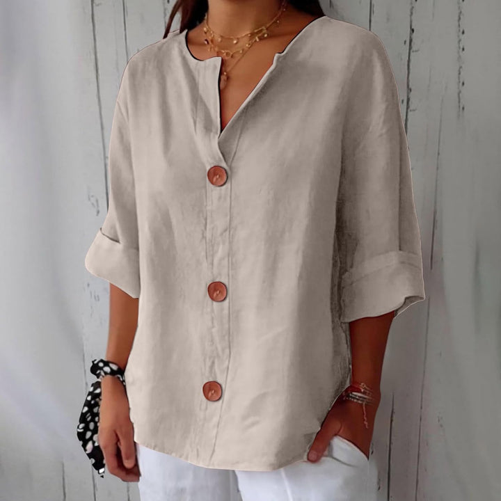 LYNTON | Lightweight Linen-Inspired Summer Blouse