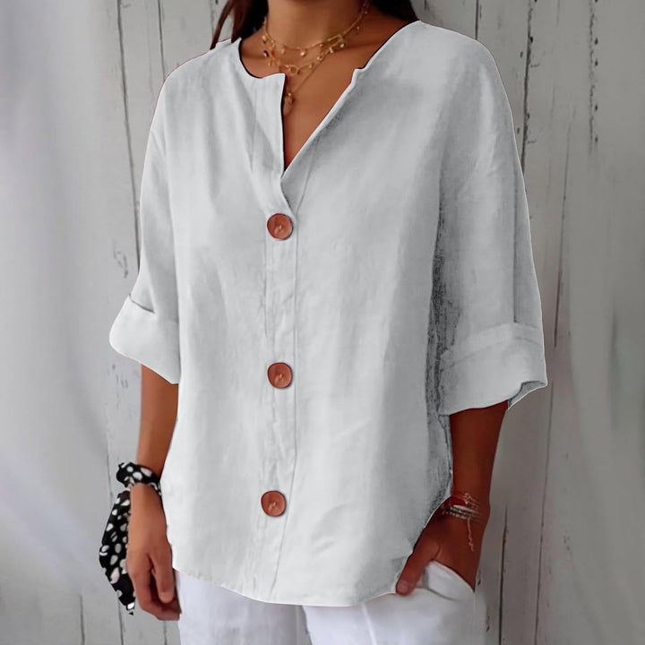 LYNTON | Lightweight Linen-Inspired Summer Blouse