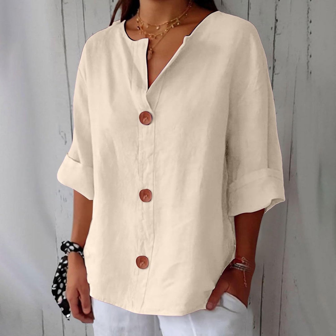 LYNTON | Lightweight Linen-Inspired Summer Blouse