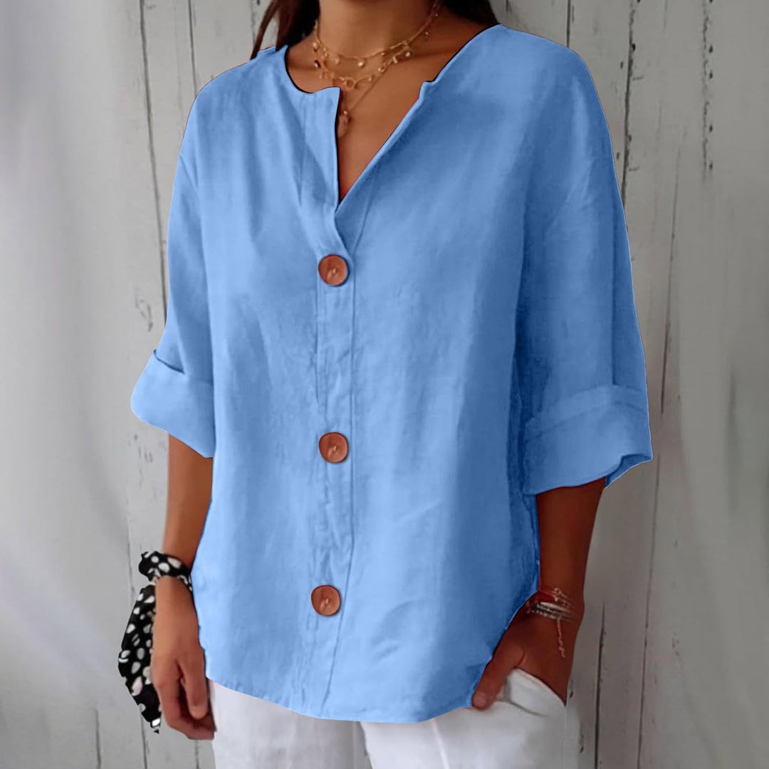 LYNTON | Lightweight Linen-Inspired Summer Blouse