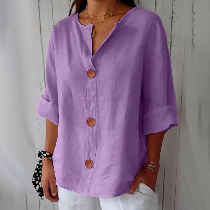 LYNTON | Lightweight Linen-Inspired Summer Blouse