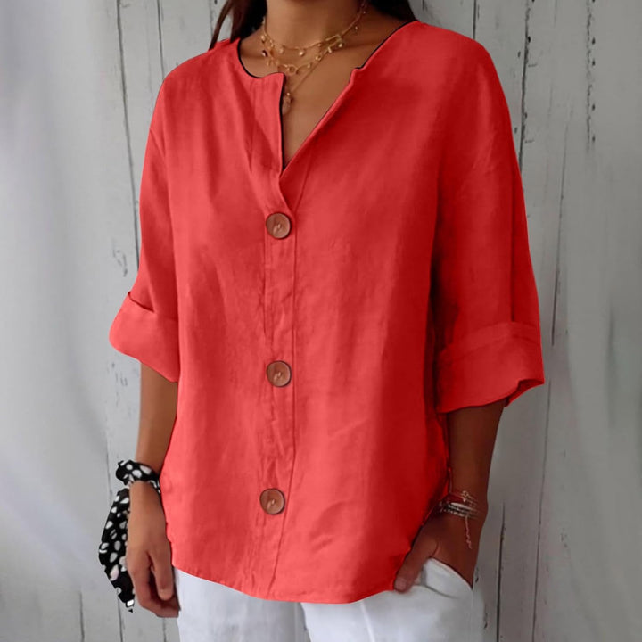 LYNTON | Lightweight Linen-Inspired Summer Blouse