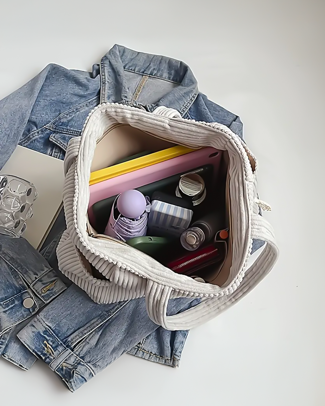 TILDA | Stylish Ribbed Tote with Cord Detail