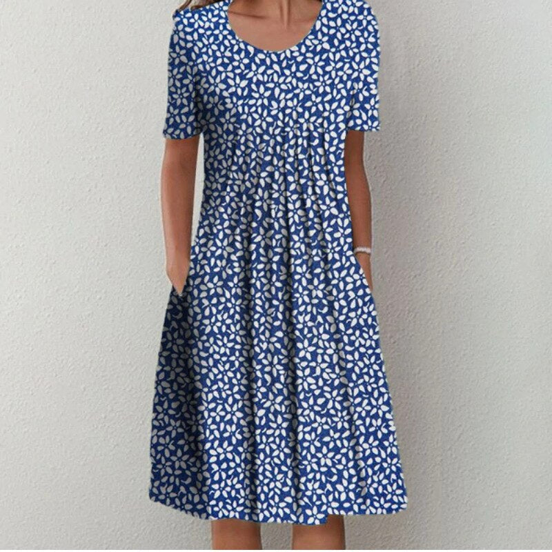 LUNA | Flowy Printed Midi Dress