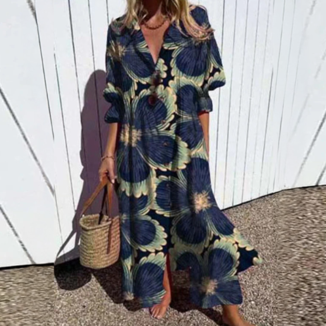 ANNALISE | Elegant Floral Maxi for Radiant Days