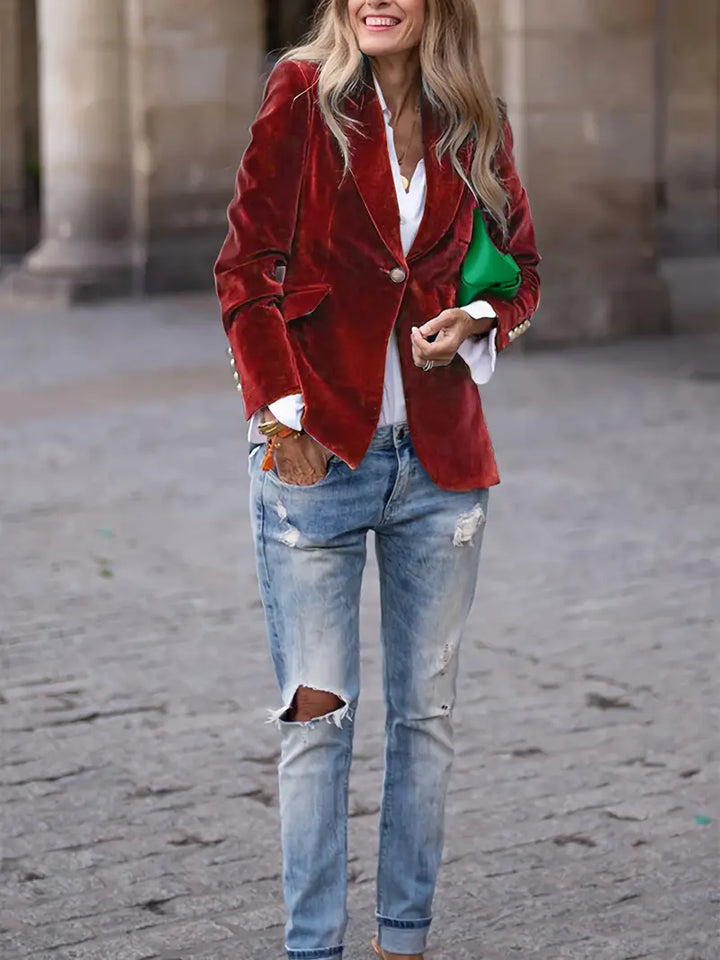SERENYA | Elegant Velvet Blazer