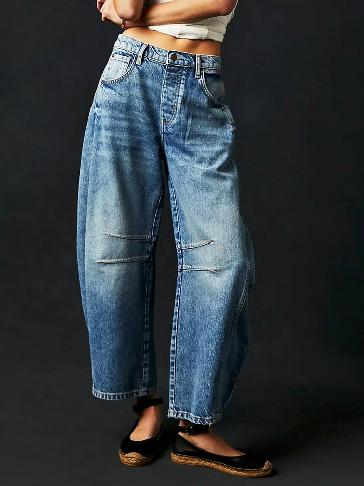 ARISTA | Bold Leopard Barrel Jeans