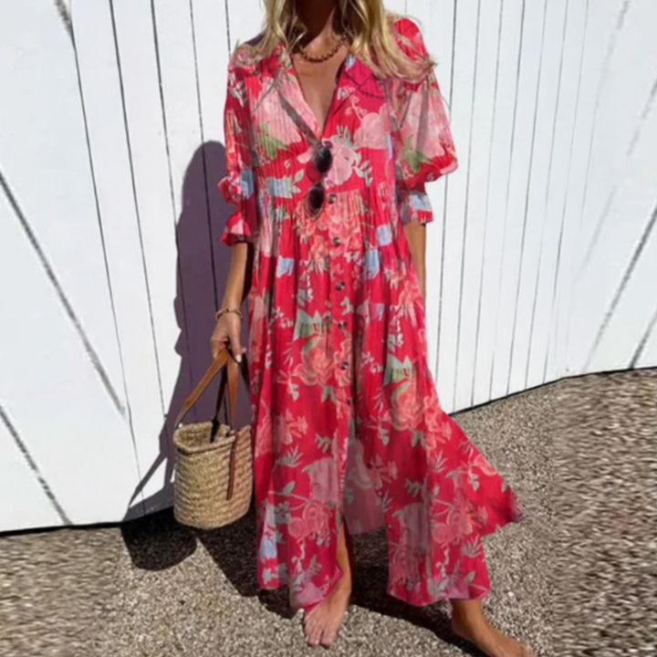ANNALISE | Elegant Floral Maxi for Radiant Days