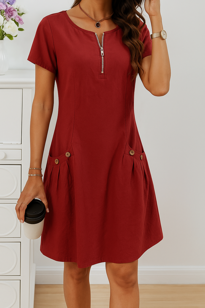 Shiela | Elegant Cotton Dress with Pockets