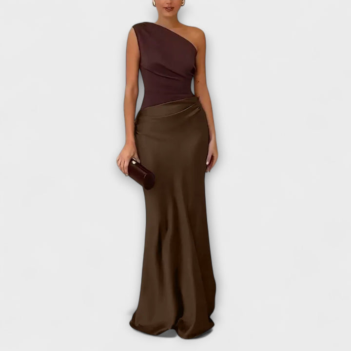SERAPHINA | Elegant One-Shoulder Pleated Gown