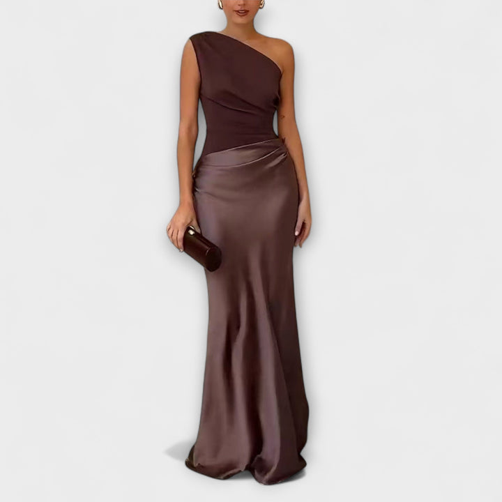 SERAPHINA | Elegant One-Shoulder Pleated Gown
