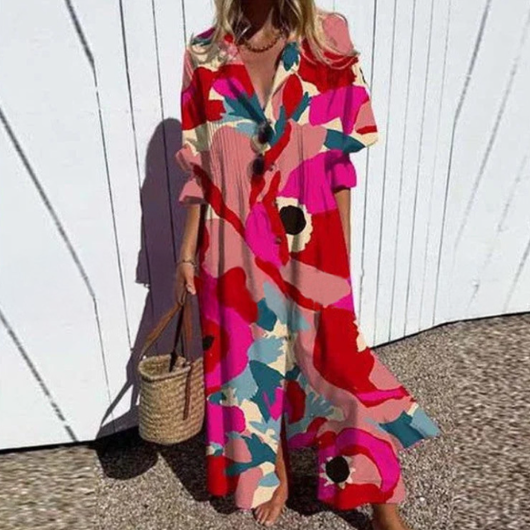 ANNALISE | Elegant Floral Maxi for Radiant Days