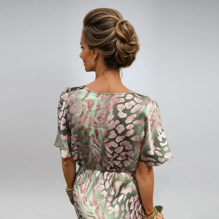 EVANIA | Elegant Twisted V-Neck Maxi Dress