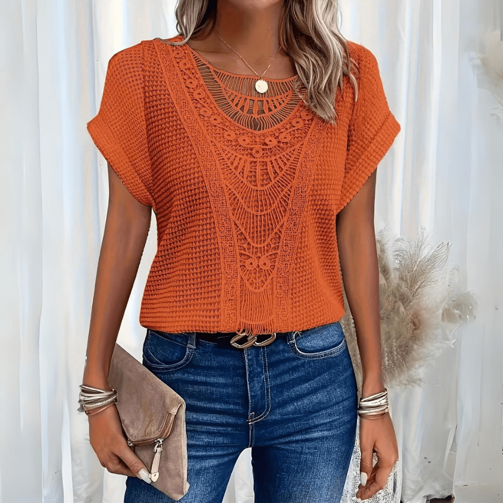 ISLA | Lace Detail Blouse with Island Flair