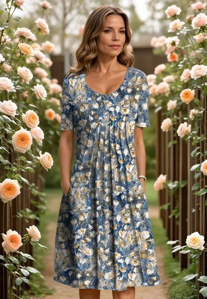 LUNA | Flowy Printed Midi Dress