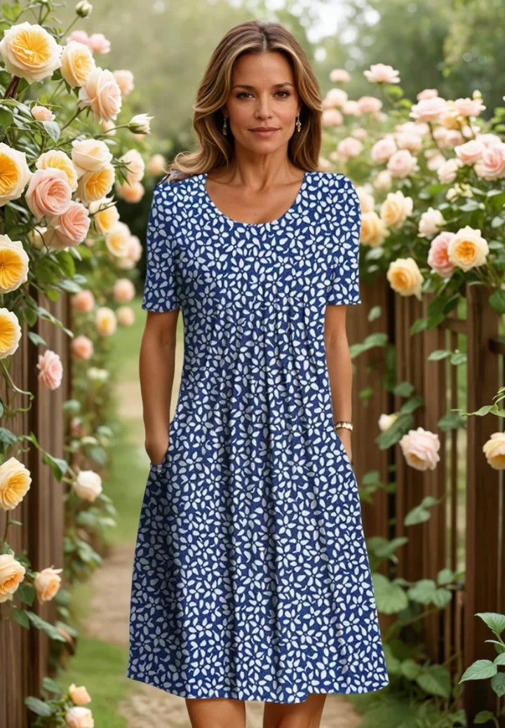 LUNA | Flowy Printed Midi Dress
