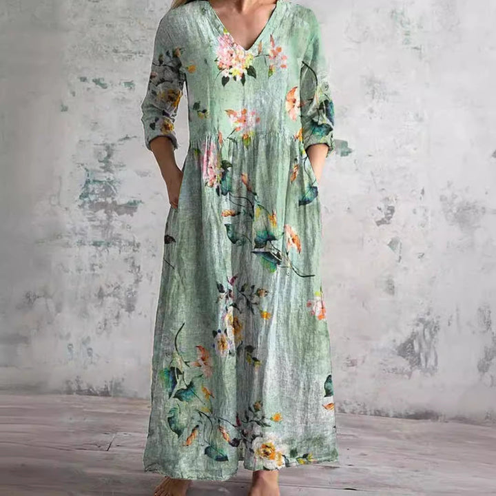 ELIORA | Floral V-Neck Summer Dress