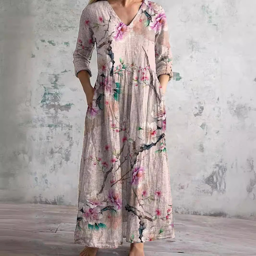 ELIORA | Floral V-Neck Summer Dress