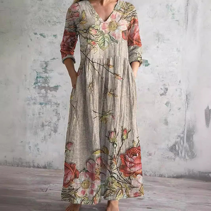 ELIORA | Floral V-Neck Summer Dress