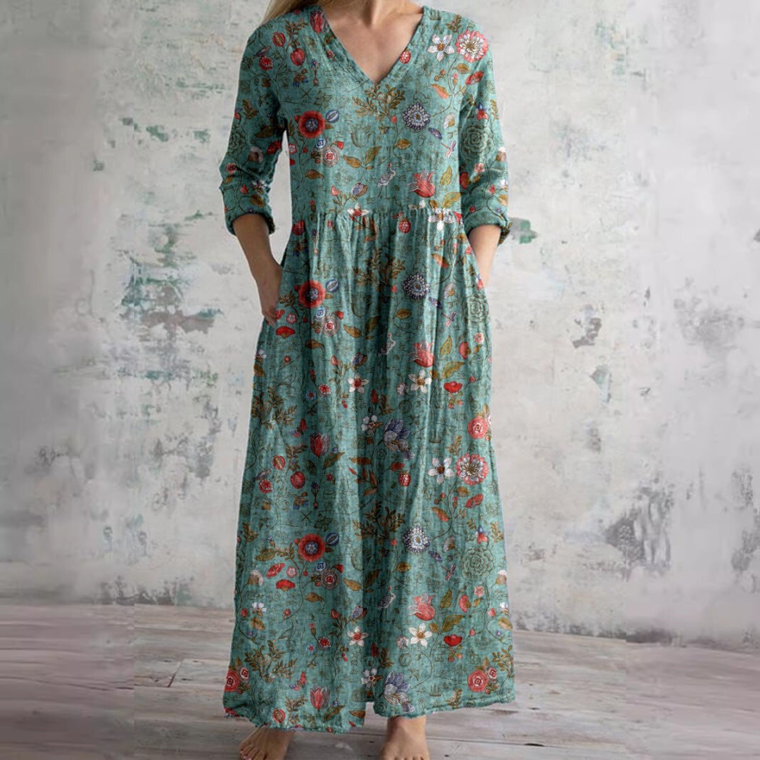 ELIORA | Floral V-Neck Summer Dress