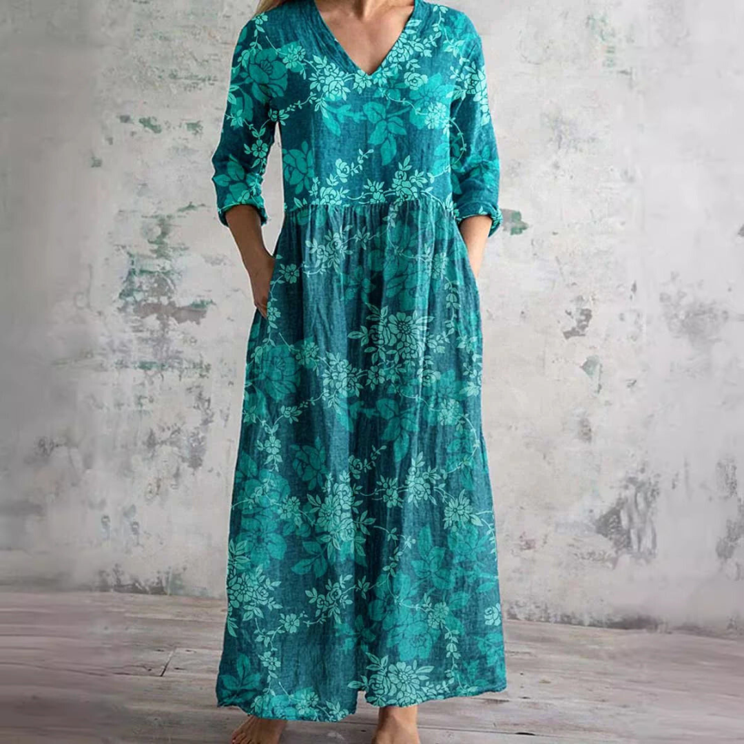 ELIORA | Floral V-Neck Summer Dress