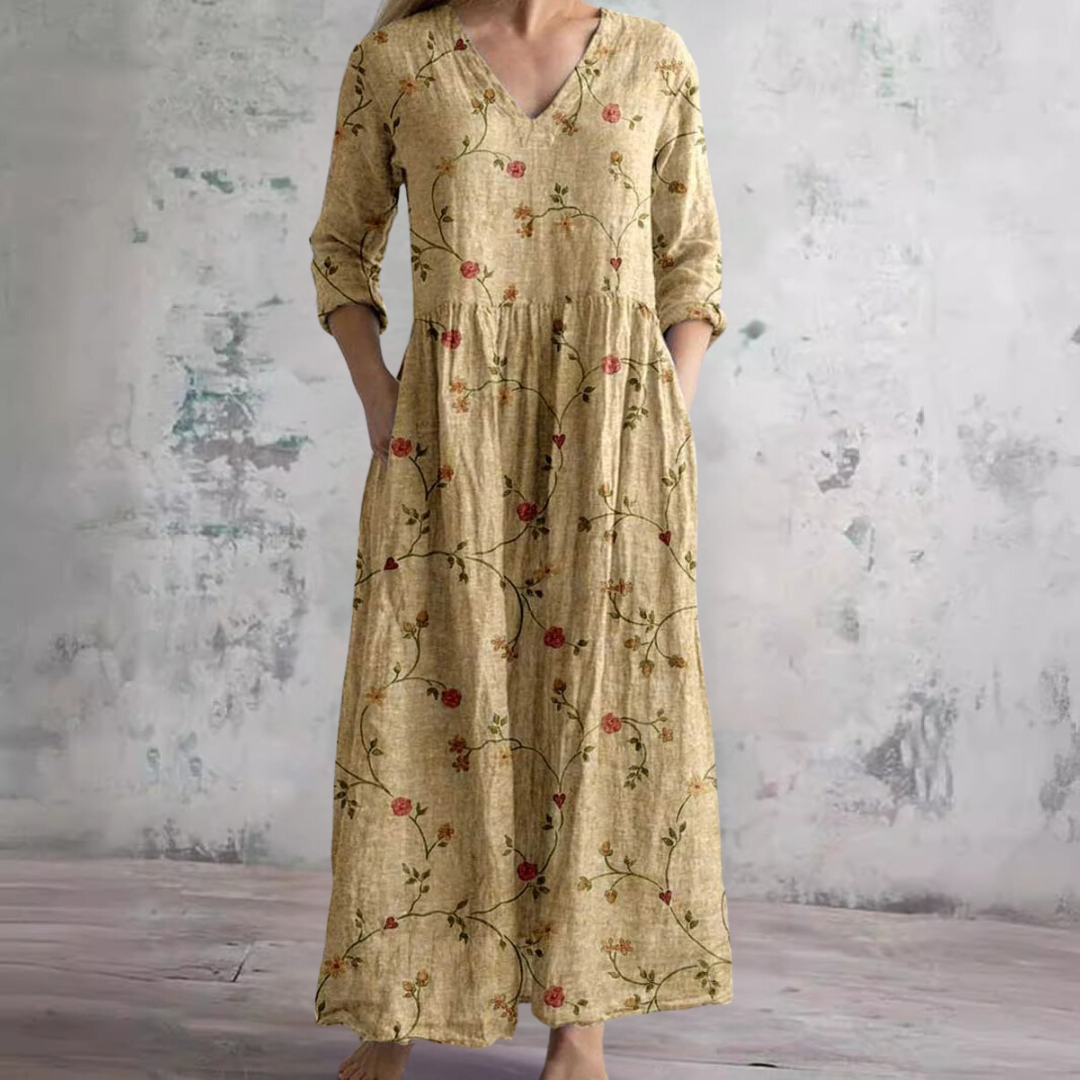 ELIORA | Floral V-Neck Summer Dress
