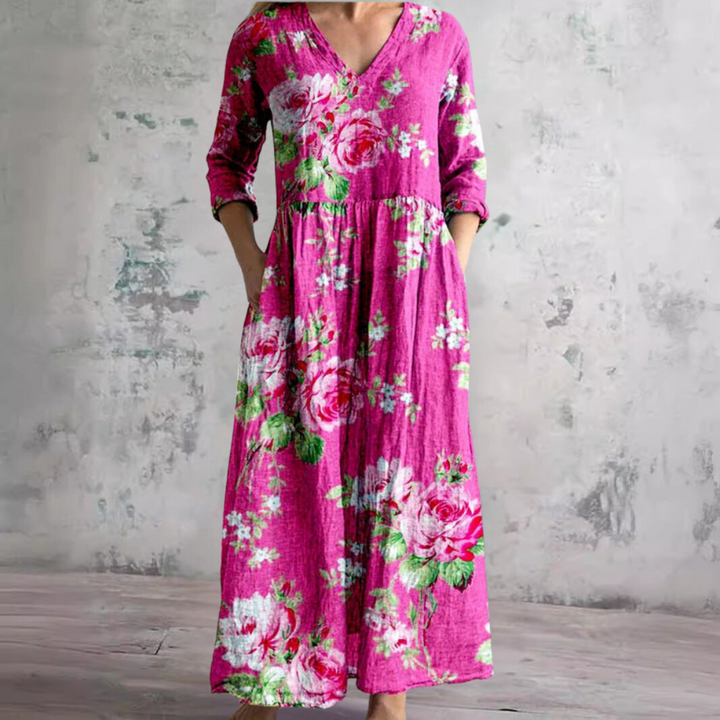ELIORA | Floral V-Neck Summer Dress