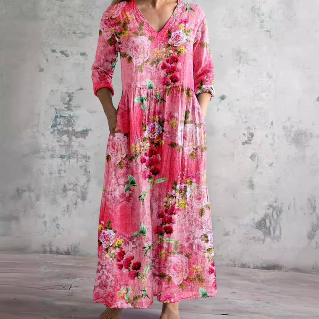 ELIORA | Floral V-Neck Summer Dress